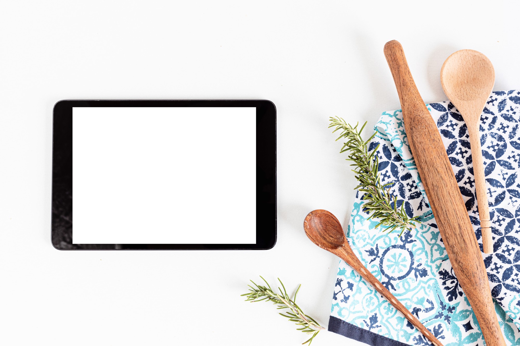 Set di ricette digitali su tablet